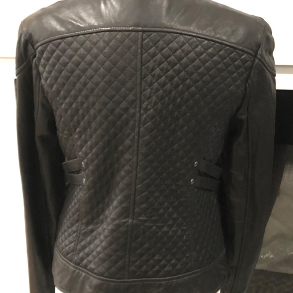 DKNY quilted leather biker jacket - Picture 3 of 5